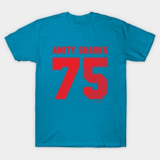 Jaws - Amity Sharks (Red Text) T-Shirt